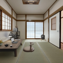 1階和室 *室内実写にCGでシーリングライト、家具を配置しています。当物件には家具などは付帯しません。