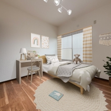 2階北西洋室 *室内実写にCGでカーテン、シーリングライト、家具、絵画を配置しています。当物件には家具などは付帯しません。