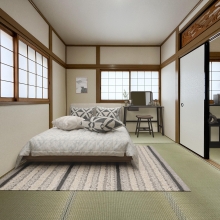 2階北東和室 *室内実写にCGで家具、絵画を配置しています。当物件には家具などは付帯しません。